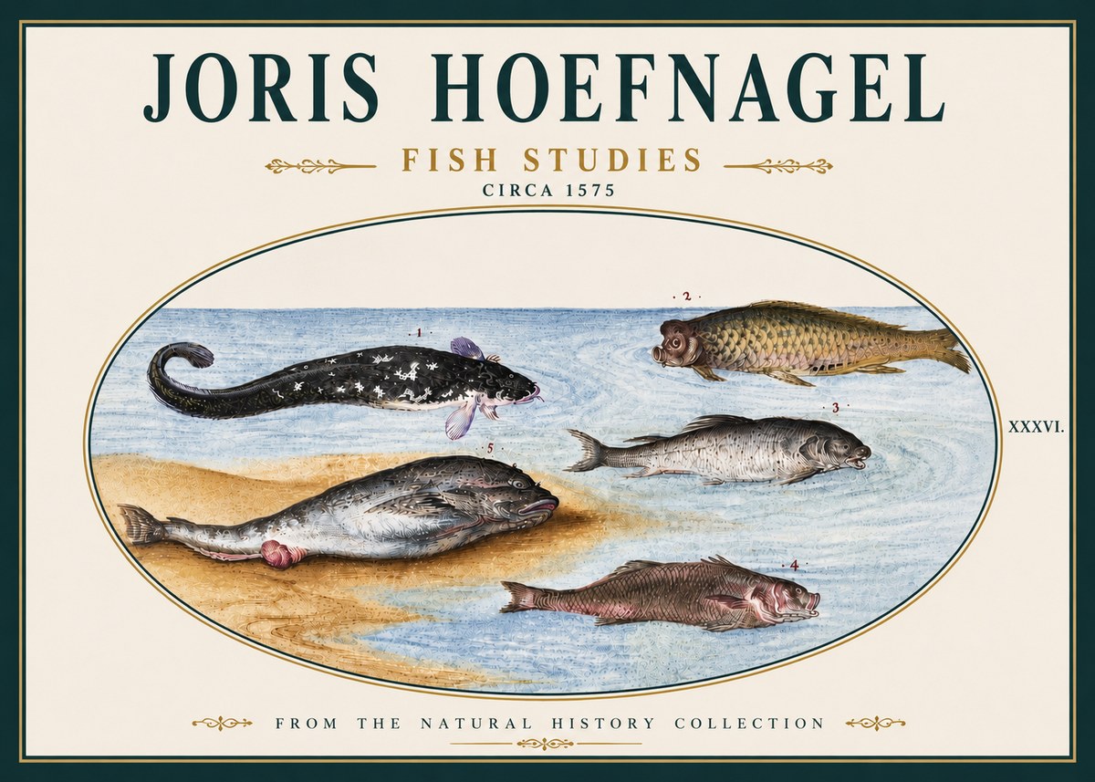Joris Hoefnagel Fish Studies No5 - Plakat