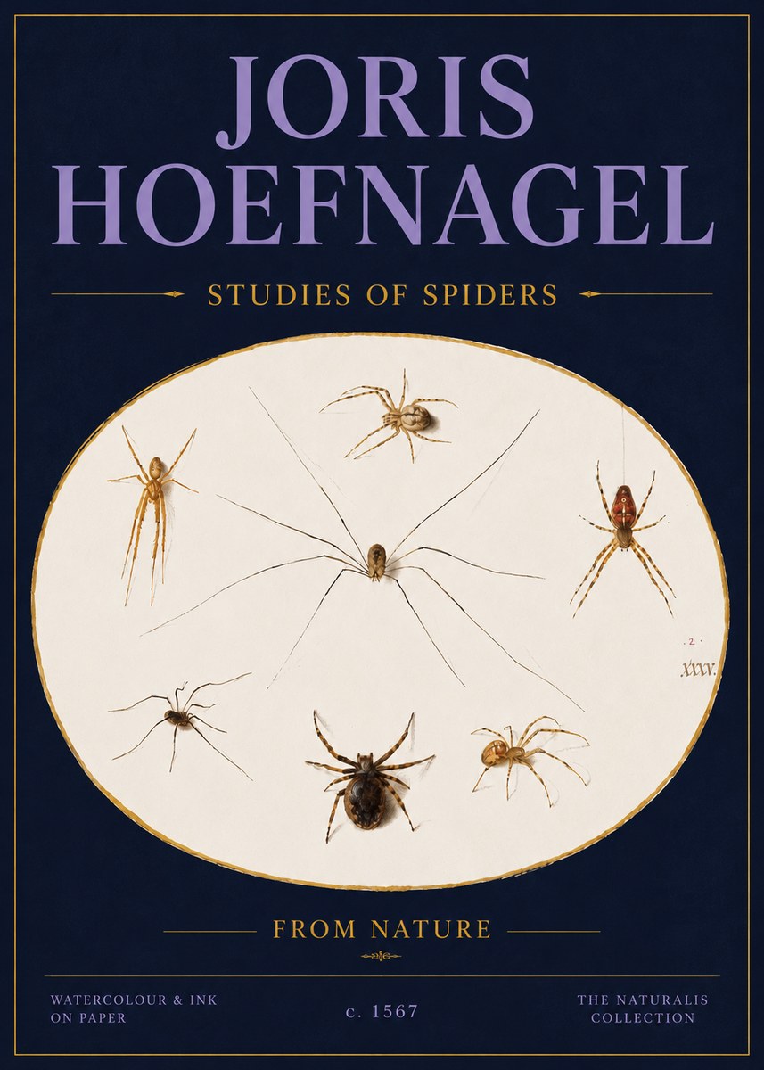Joris Hoefnagel Studies of Spiders from Nature No4 - Plakat