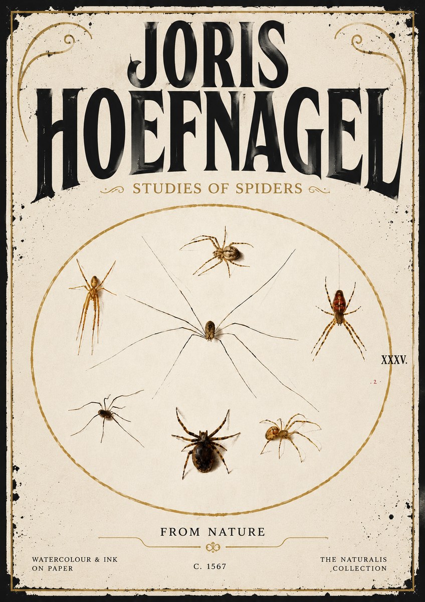 Joris Hoefnagel Studies of Spiders from Nature No5 - Plakat