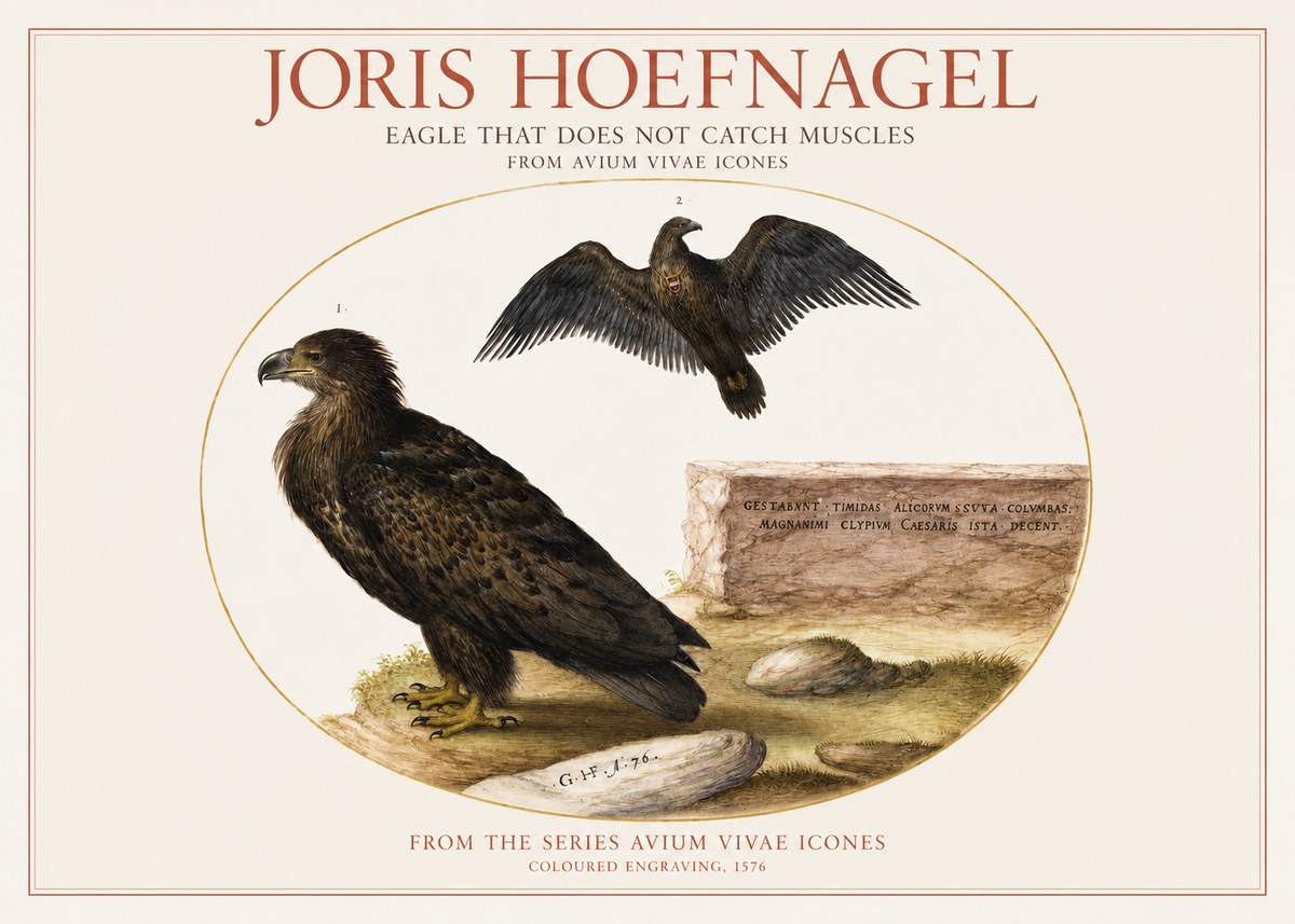 Joris Hoefnagel Eagle That Does Not Catch Muscles No1 - Plakat