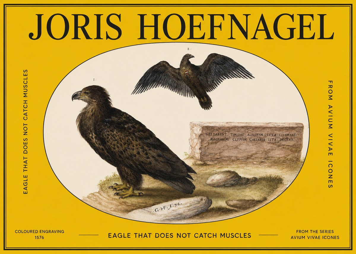Joris Hoefnagel Eagle That Does Not Catch Muscles No2 - Plakat