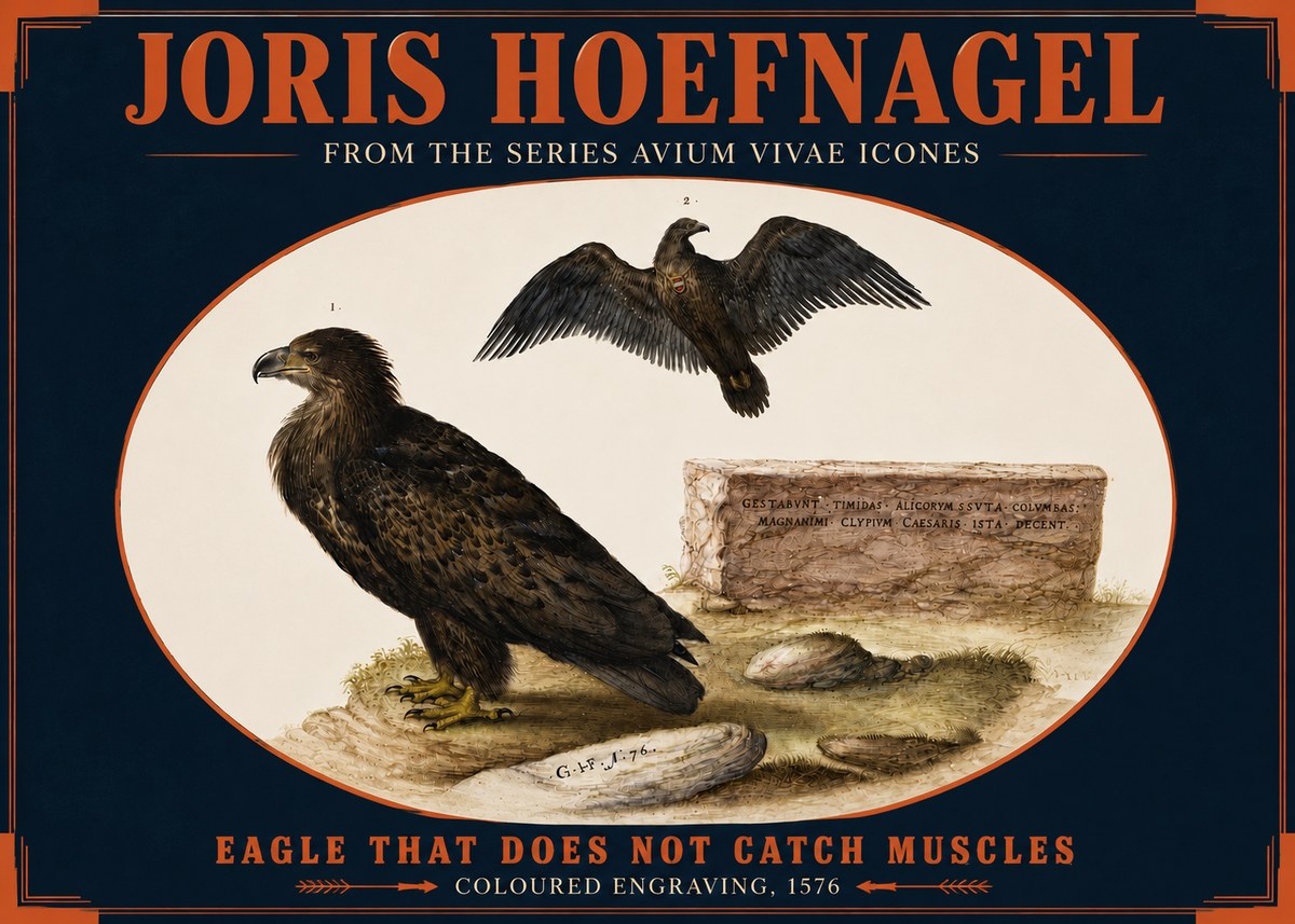 Joris Hoefnagel Eagle That Does Not Catch Muscles No4 - Plakat