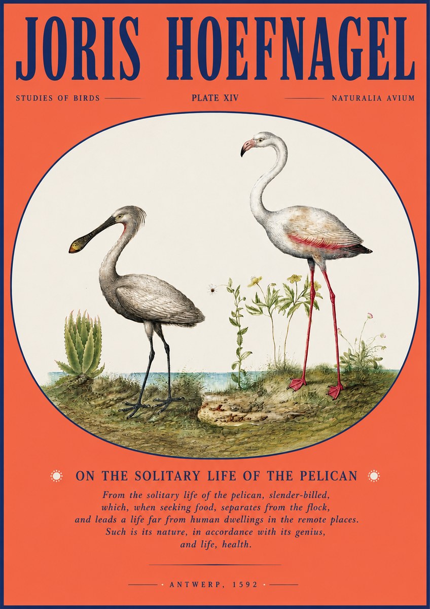 Joris Hoefnagel The Solitary Sanctuary of the Spoonbill and the Flamingo No4 - Plakat