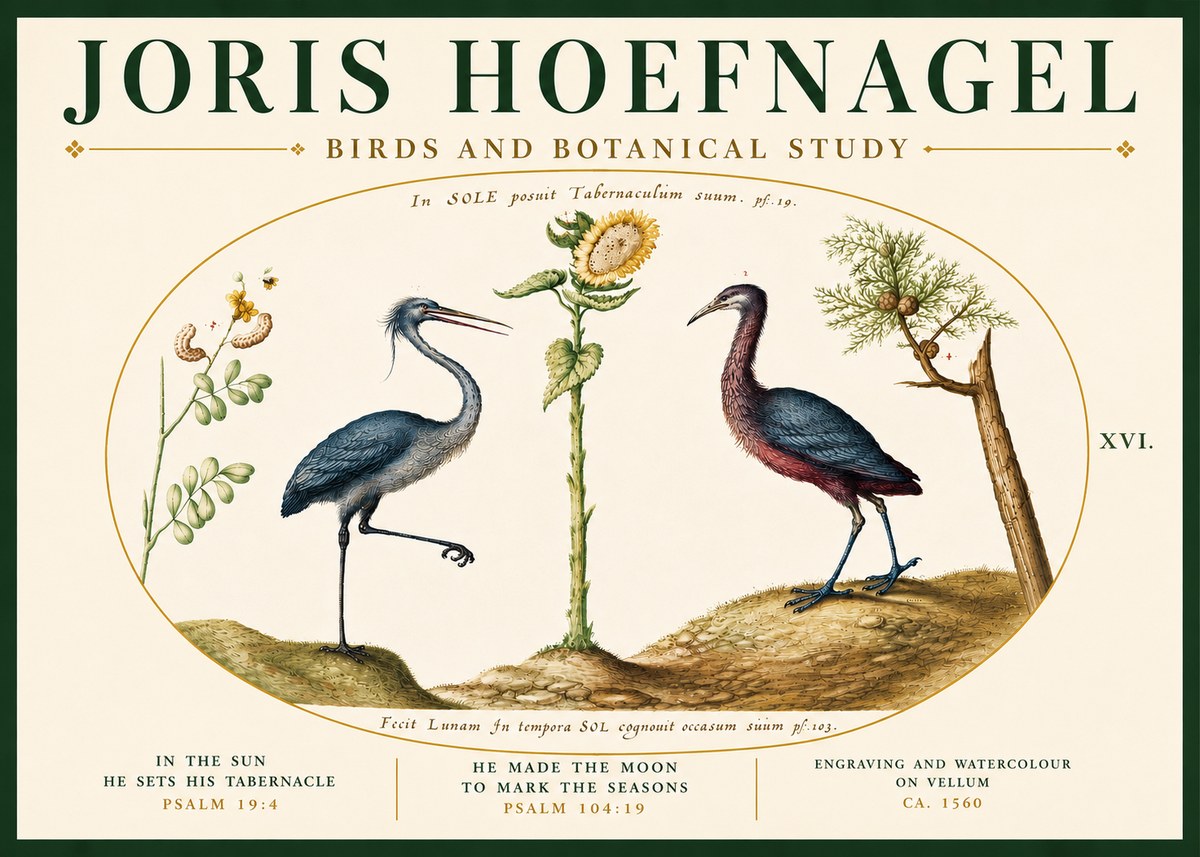 Joris Hoefnagel Birds and Plants Under the Sun No6 - Plakat