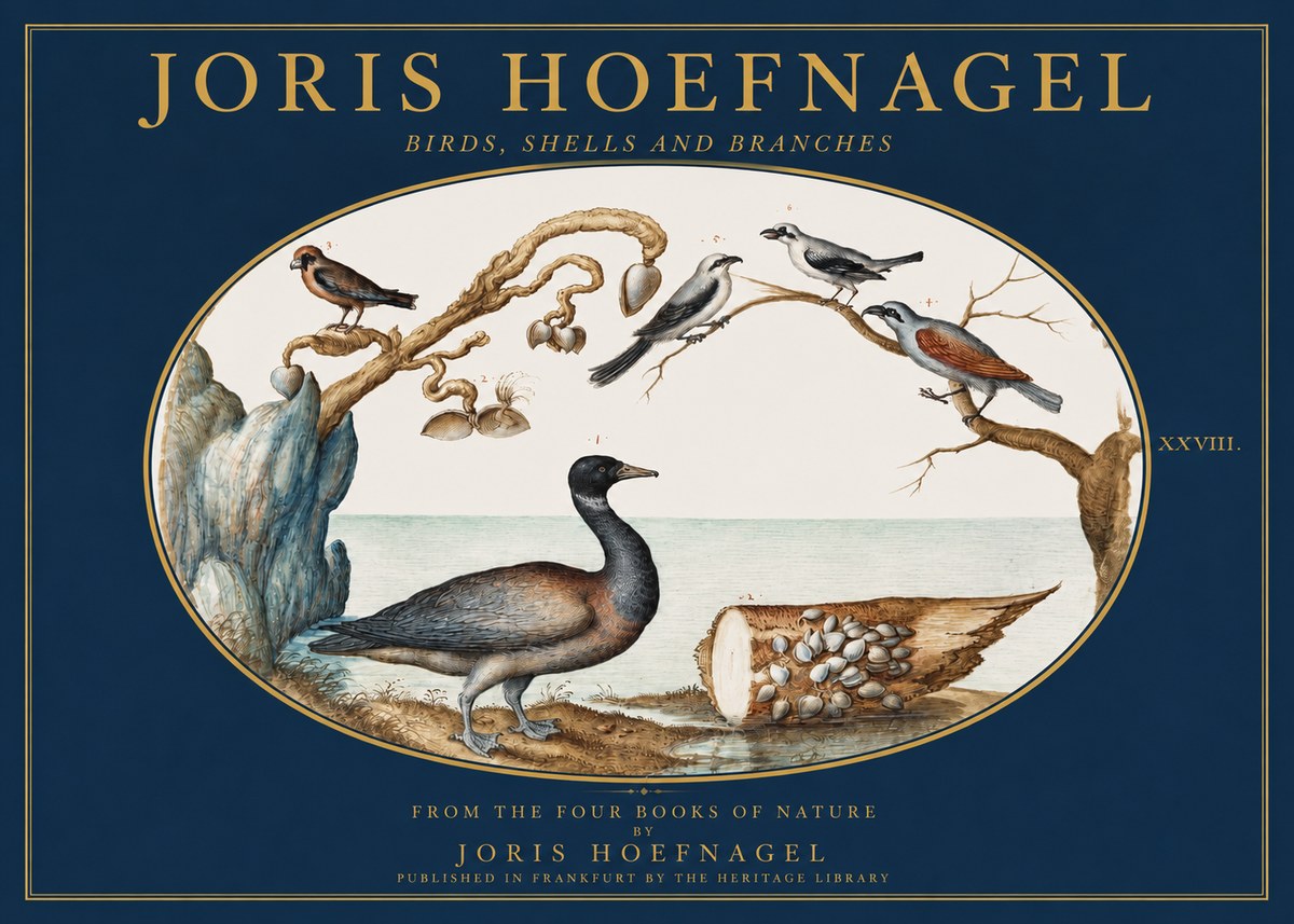 Joris Hoefnagel Birds, Shells and Branches No2 - Plakat