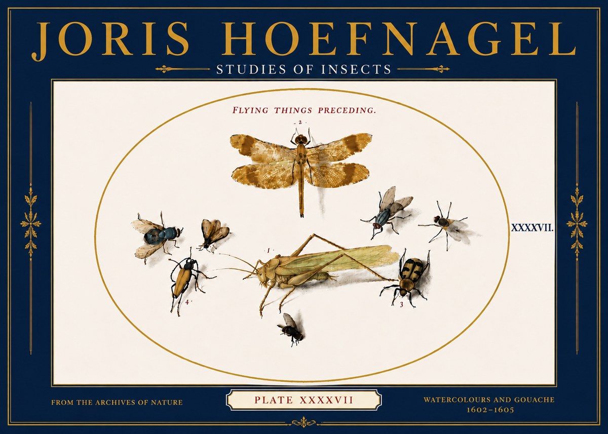 Joris Hoefnagel Flying Things Preceding. No6 - Plakat