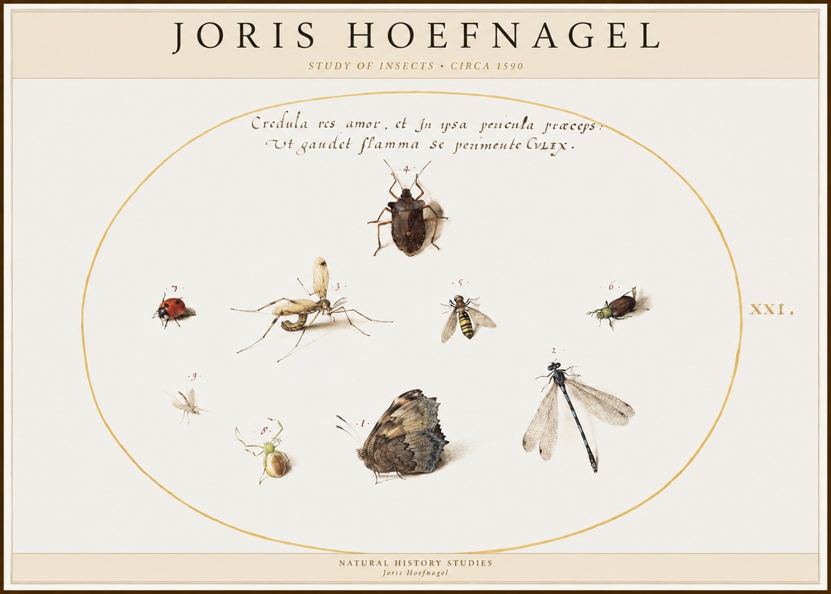 Joris Hoefnagel Study of Insects • Circa 1590 No1 - Plakat