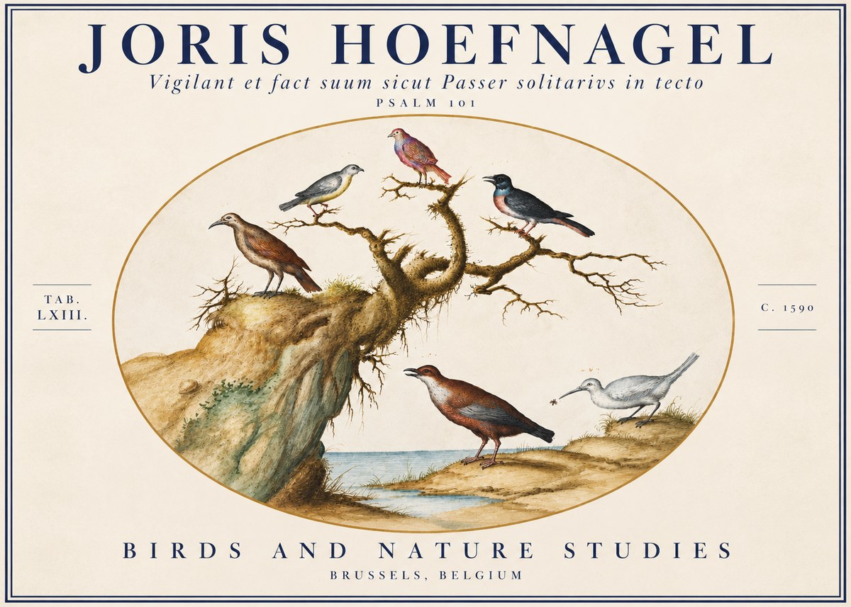 Joris Hoefnagel Vigilant Et Fact Suum Sicut Passer Solitarius in Tecto No5 - Plakat