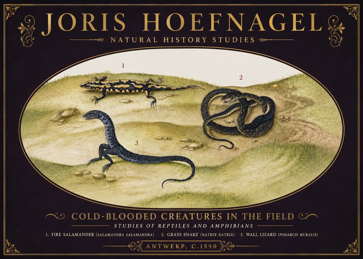 Joris Hoefnagel Cold-blooded Creatures in the Field No6 - Plakat