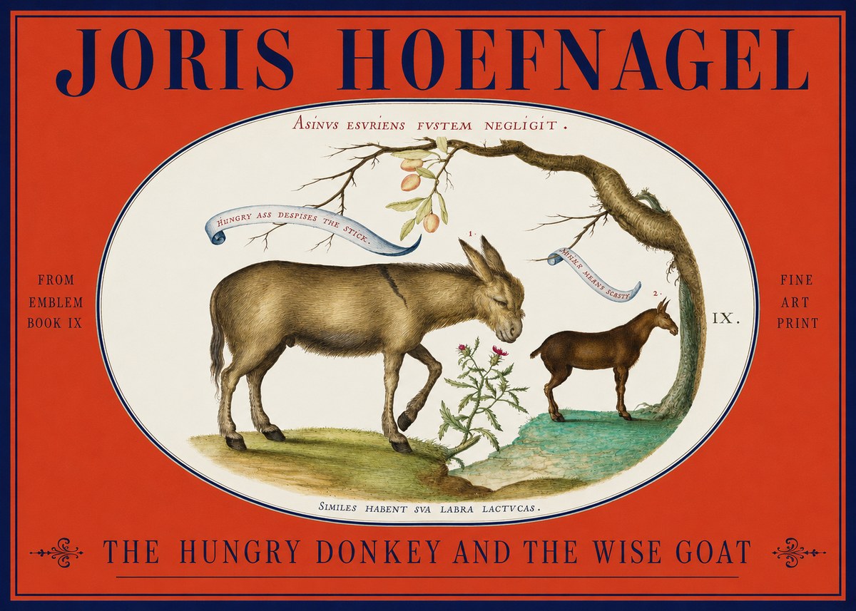 Joris Hoefnagel The Hungry Donkey and the Wise Goat No2 - Plakat