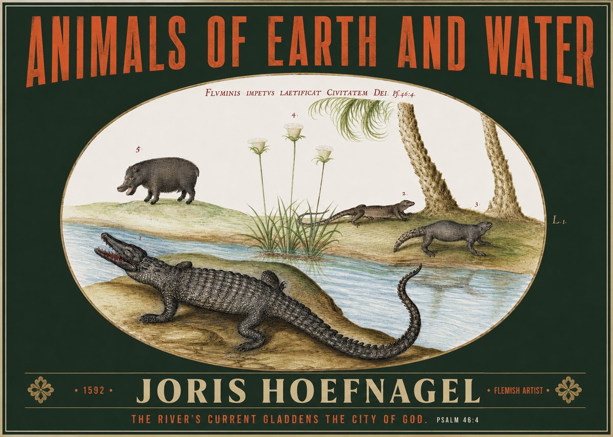 Joris Hoefnagel Animals of Earth and Water No2 - Plakat