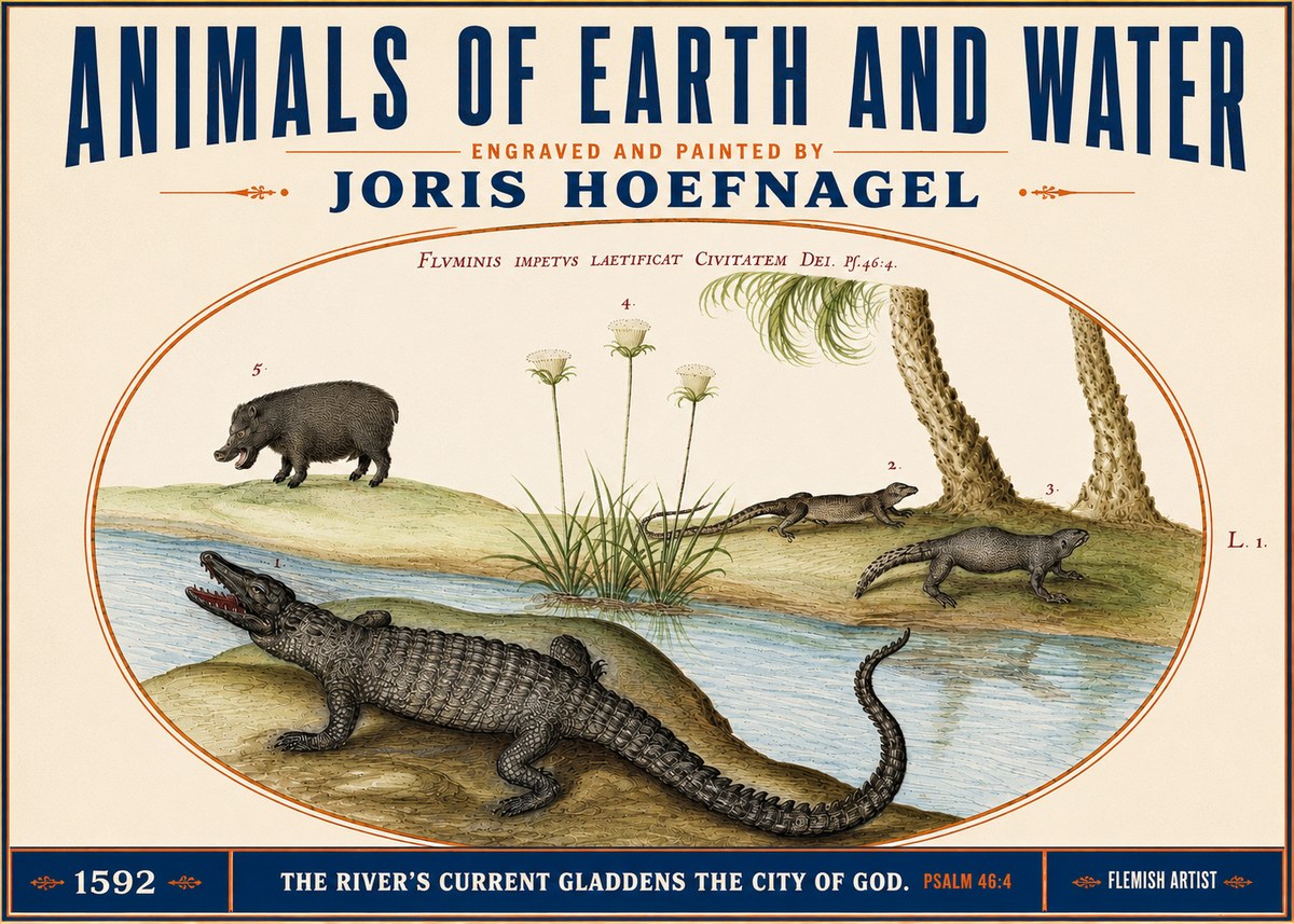 Joris Hoefnagel Animals of Earth and Water No3 - Plakat