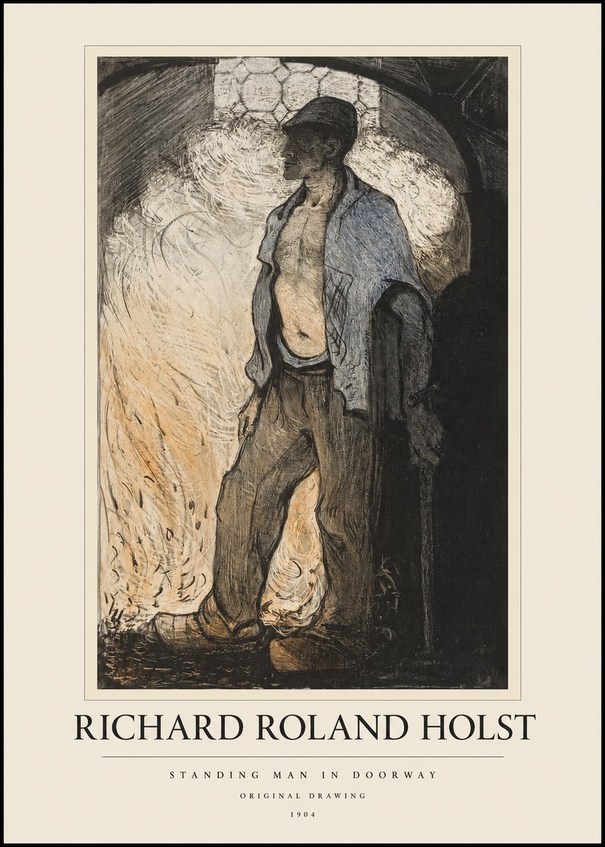 Richard Roland Holst Standing Man in Doorway No1 - Plakat