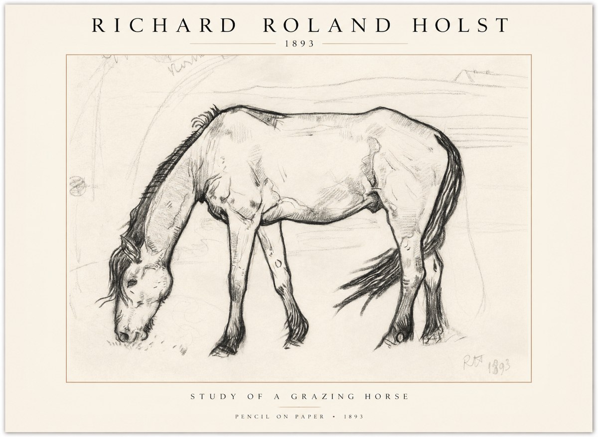 Richard Roland Holst Study of a Grazing Horse No1 - Plakat