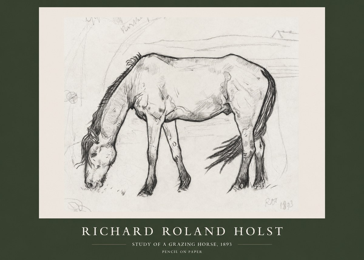 Richard Roland Holst Study of a Grazing Horse No2 - Plakat