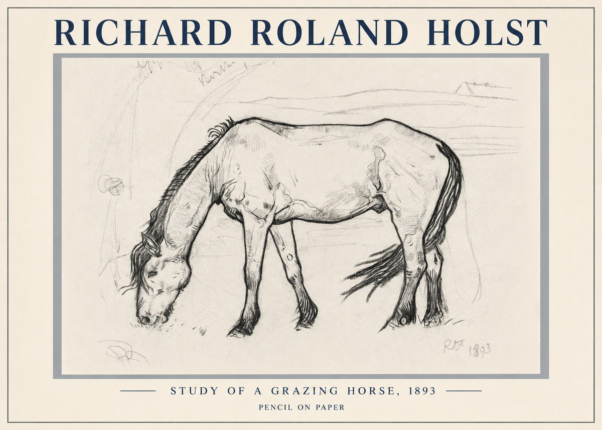 Richard Roland Holst Study of a Grazing Horse No5 - Plakat