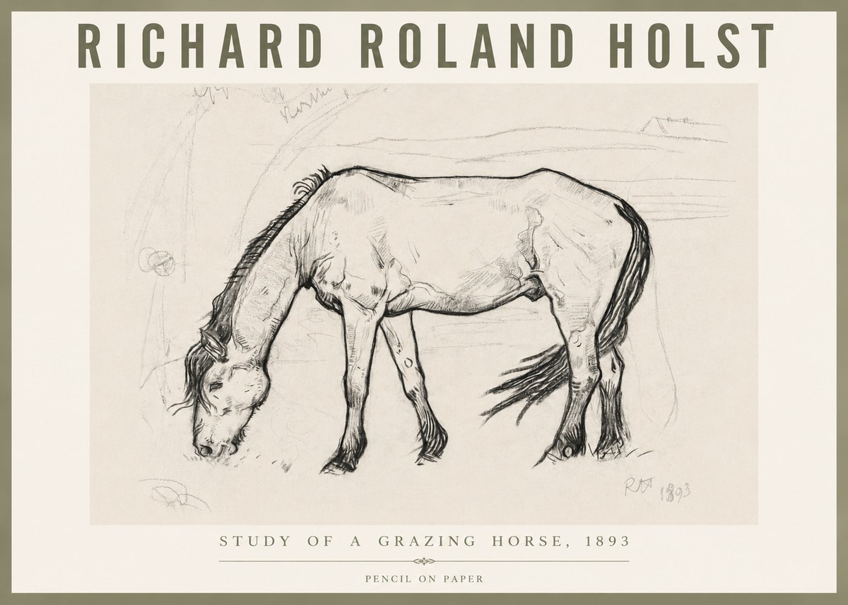 Richard Roland Holst Study of a Grazing Horse No6 - Plakat