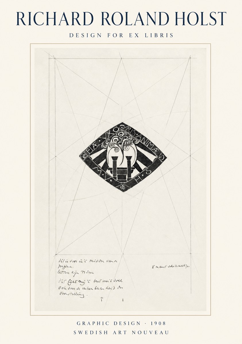 Richard Roland Holst Design for Ex Libris No1 - Plakat