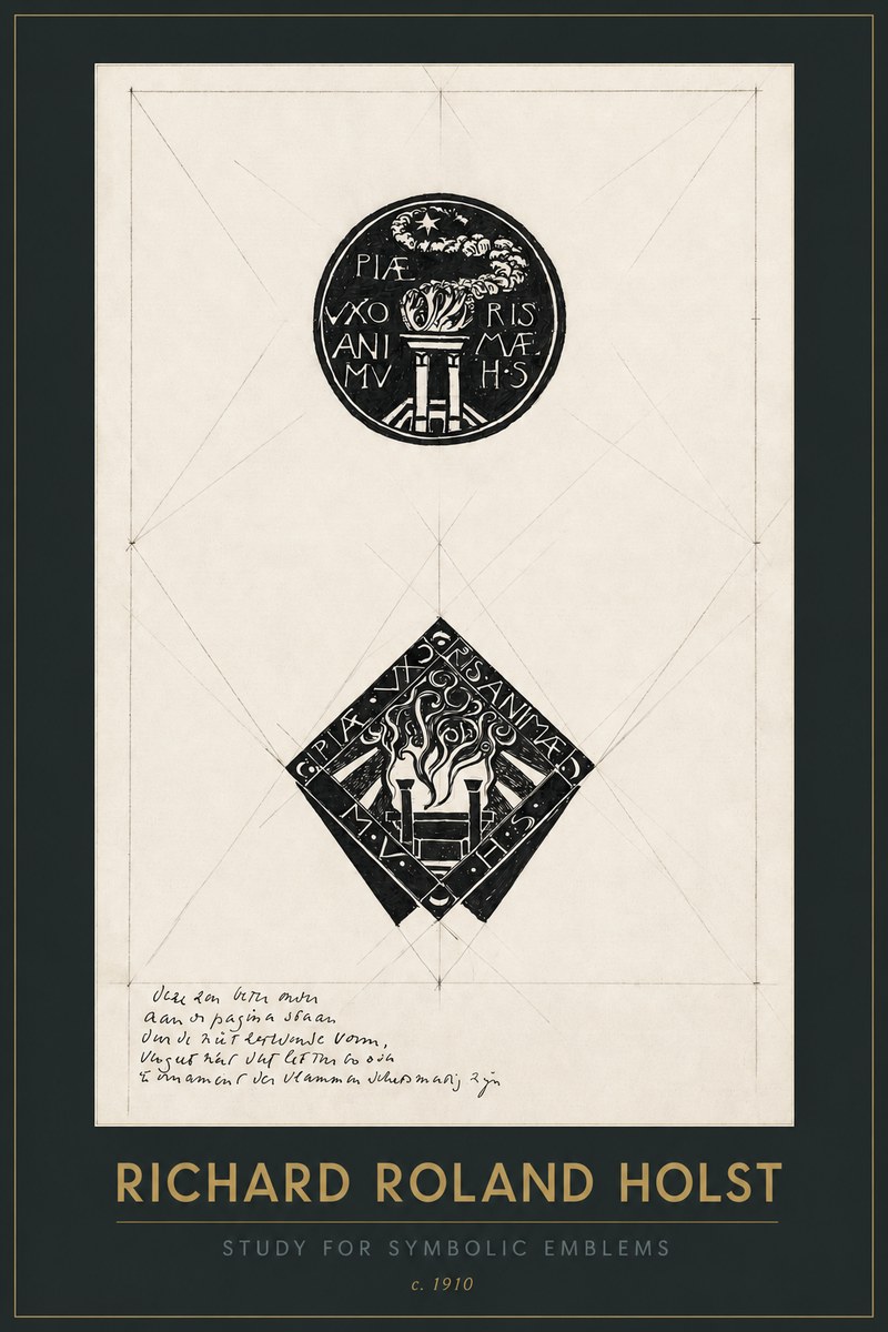 Richard Roland Holst Study for Emblems No3 - Plakat