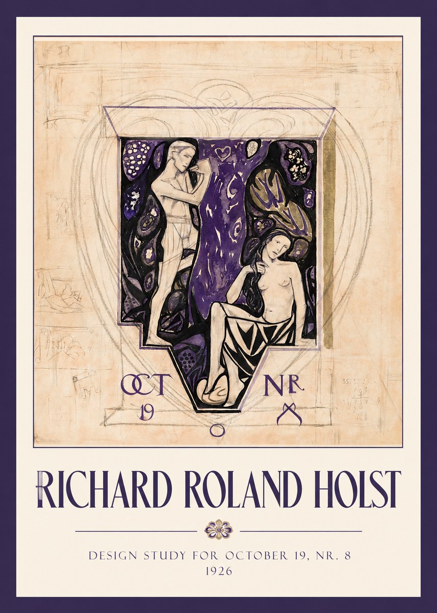 Richard Roland Holst Design Study for October 19, Nr. 8 1926 No2 - Plakat