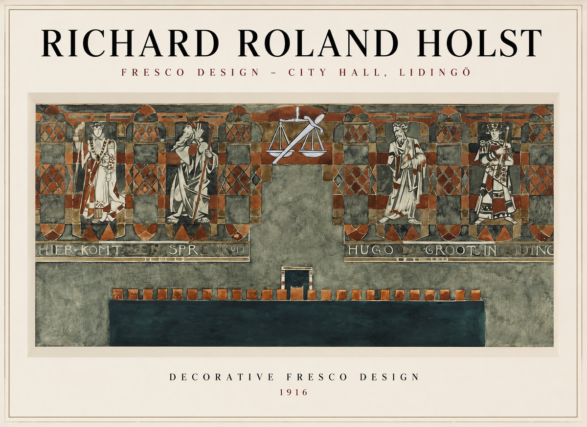 Richard Roland Holst Fresco Design - City Hall, Lidingö No1 - Plakat