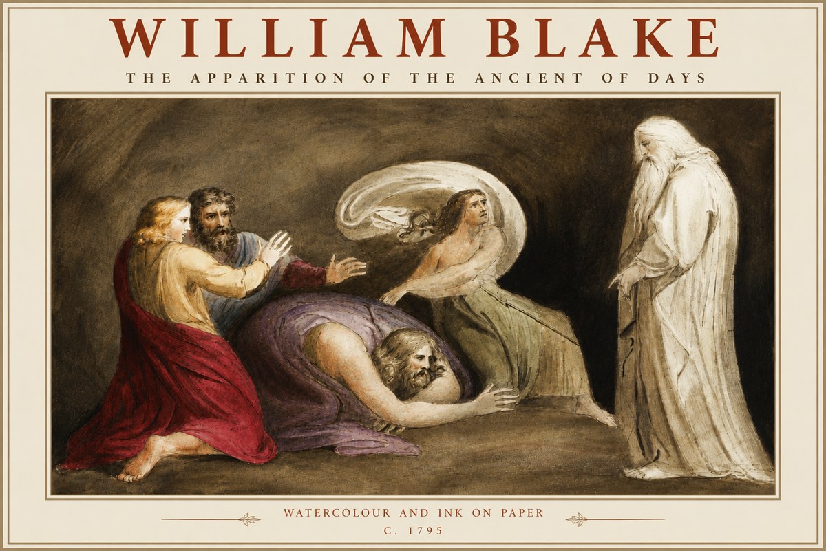William Blake The Apparition of the Ancient of Days No4 - Plakat