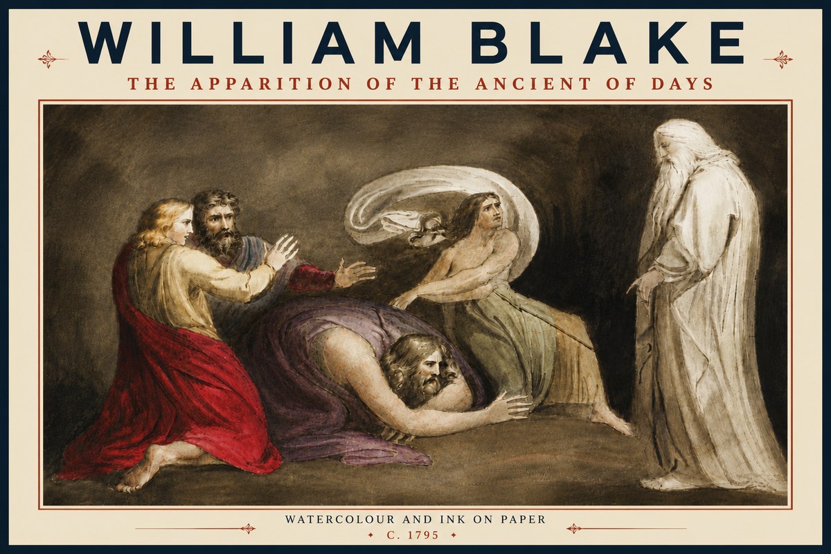 William Blake The Apparition of the Ancient of Days No6 - Plakat
