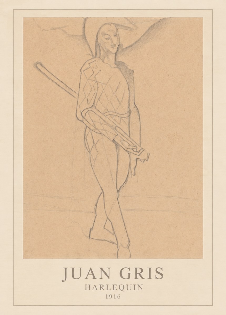 Juan Gris Harlequin No4 - Plakat