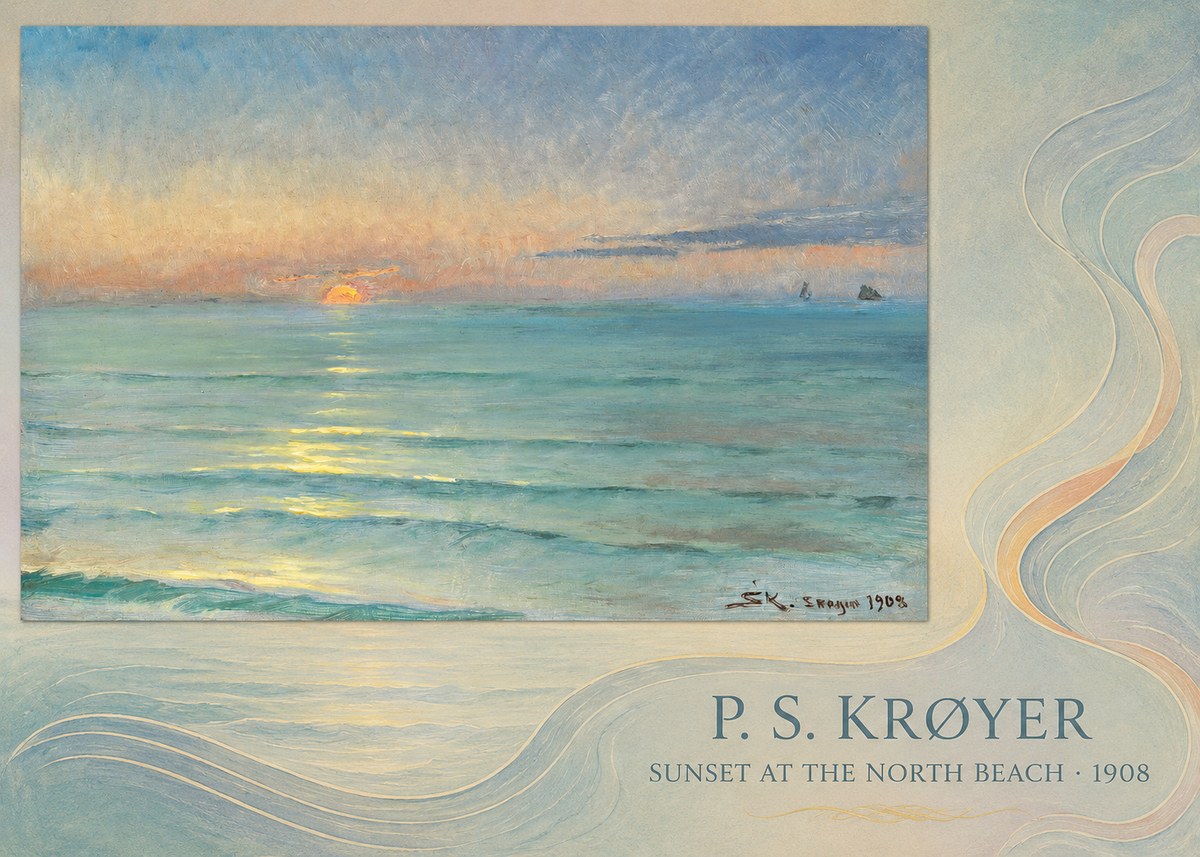 P.S. Krøyer Sunset at the North Beach No4 - Plakat