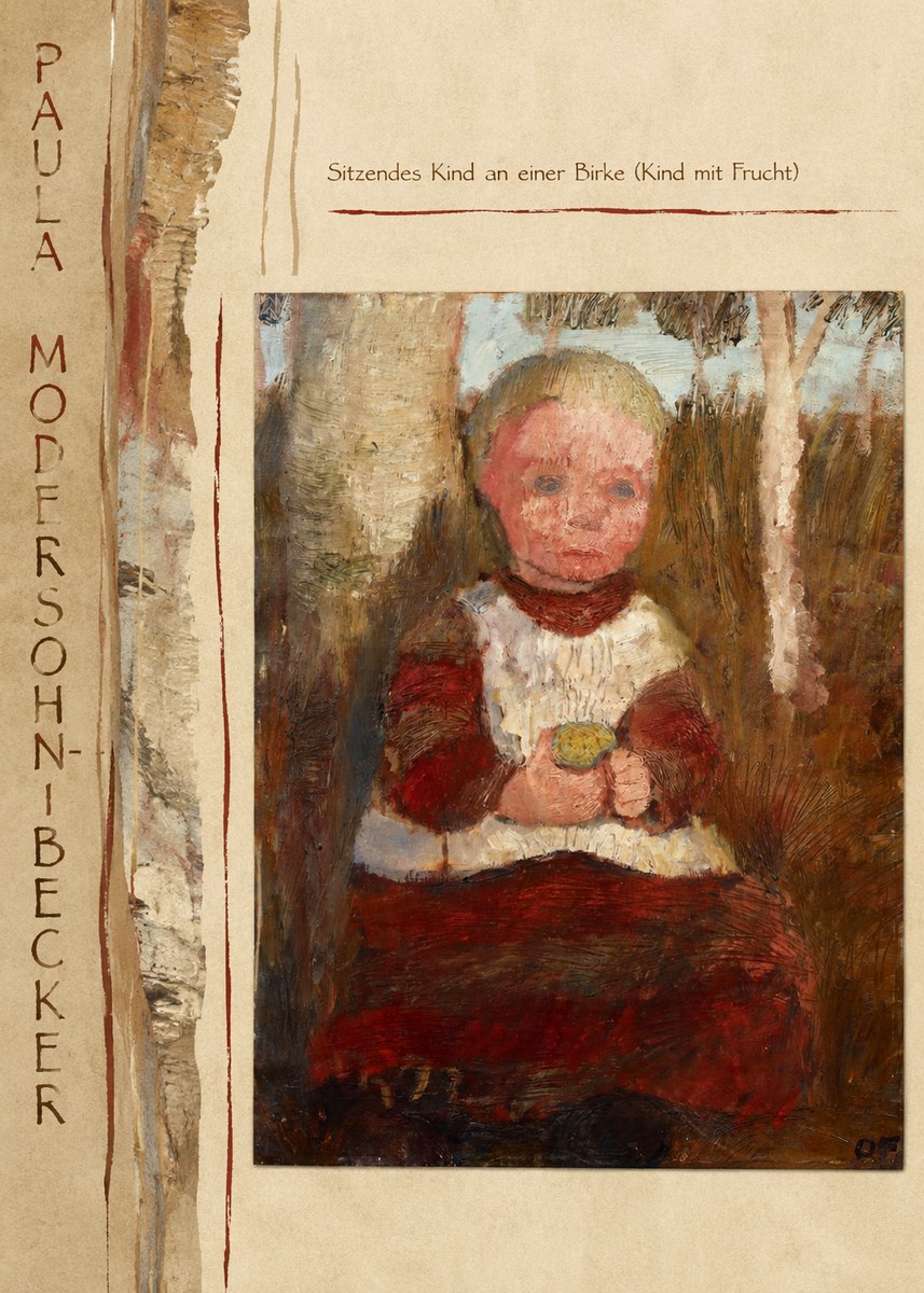 Paula Modersohn-Becker Sitzendes Kind an Einer Birke (Kind Mit Frucht) No3 - Plakat