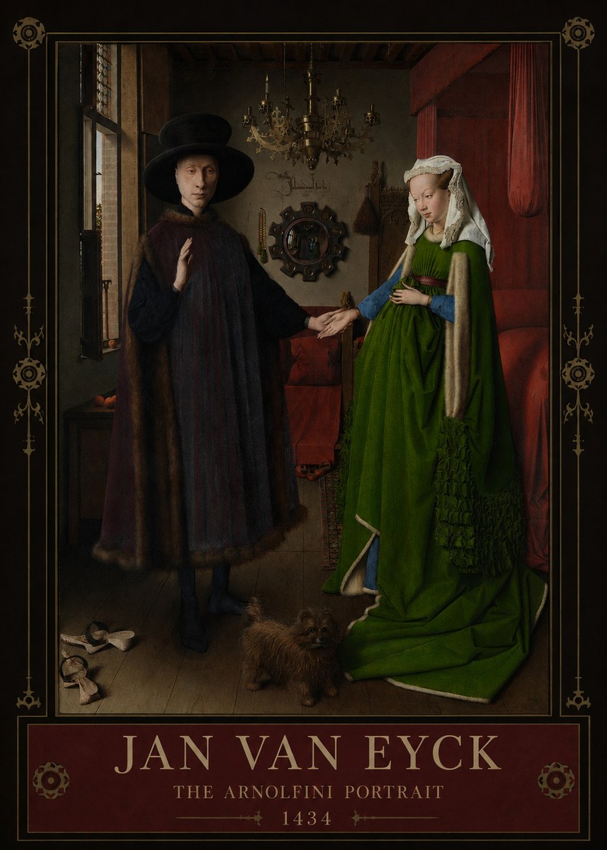 Jan van Eyck The Arnolfini Portrait III No5 - Plakat