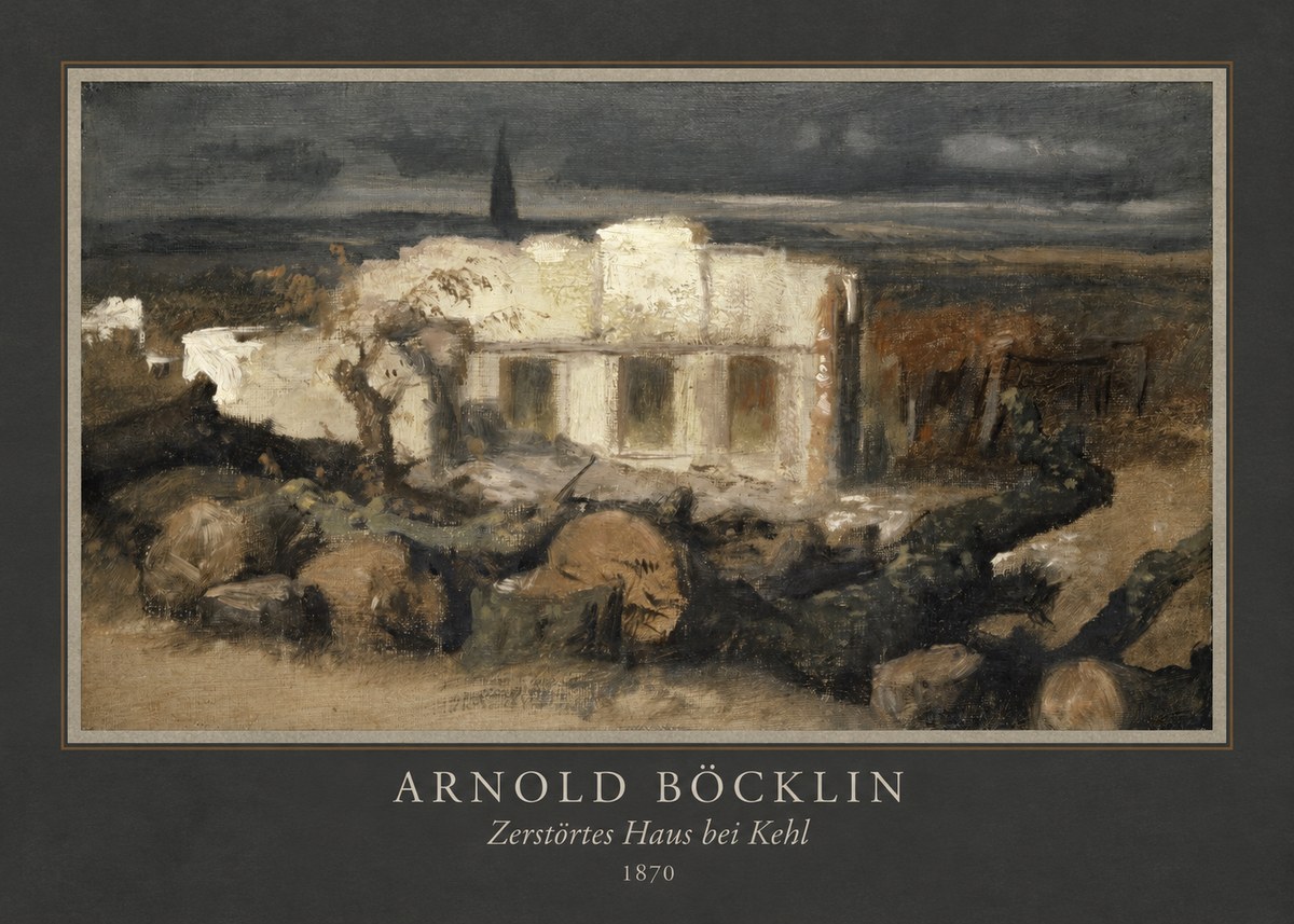 Arnold Böcklin Zerstörtes Haus Bei Kehl No4 - Plakat
