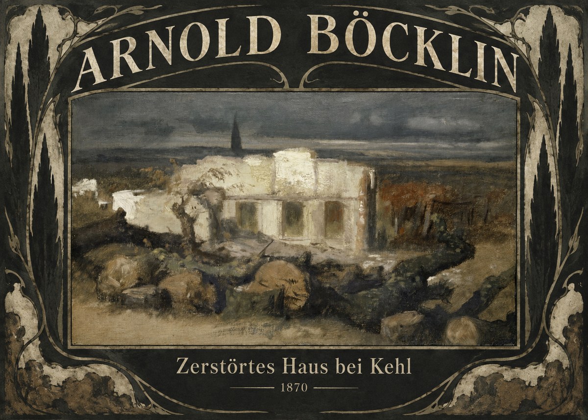 Arnold Böcklin Zerstörtes Haus Bei Kehl No6 - Plakat