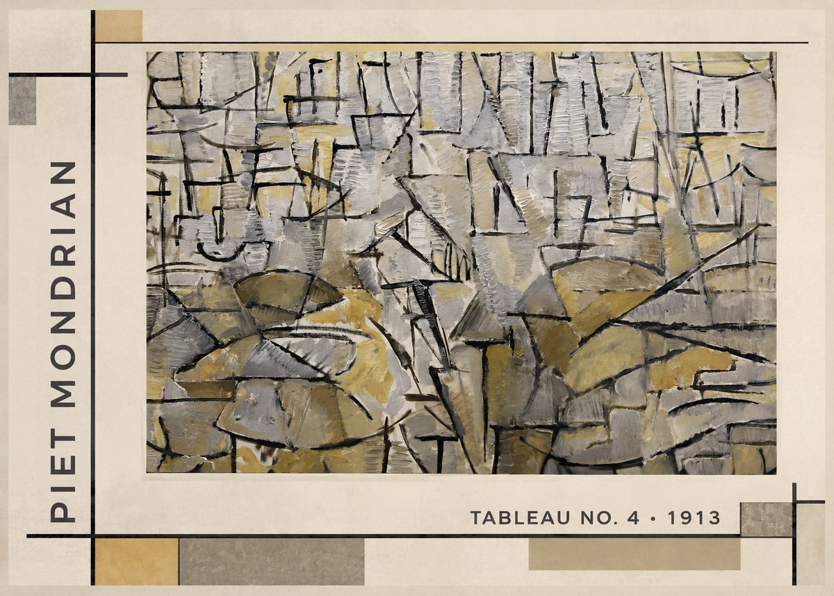 Piet Mondrian Tableau No. 4 No1 - Plakat