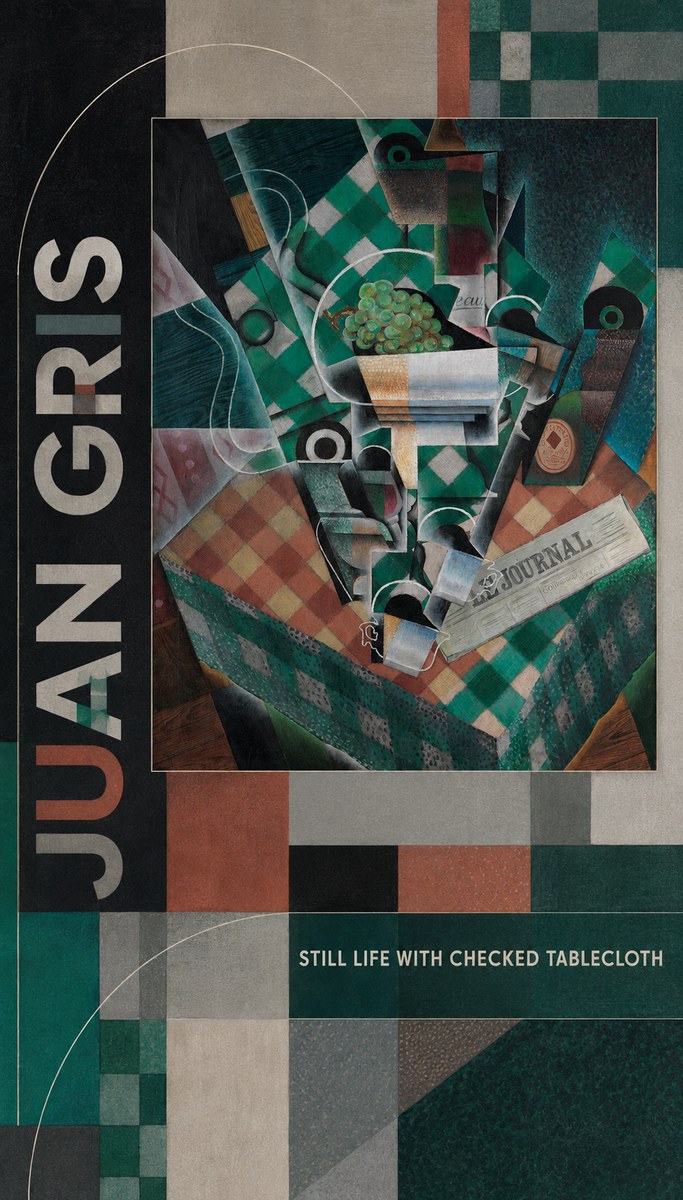 Juan Gris Still Life with Checked Tablecloth No2 - Plakat