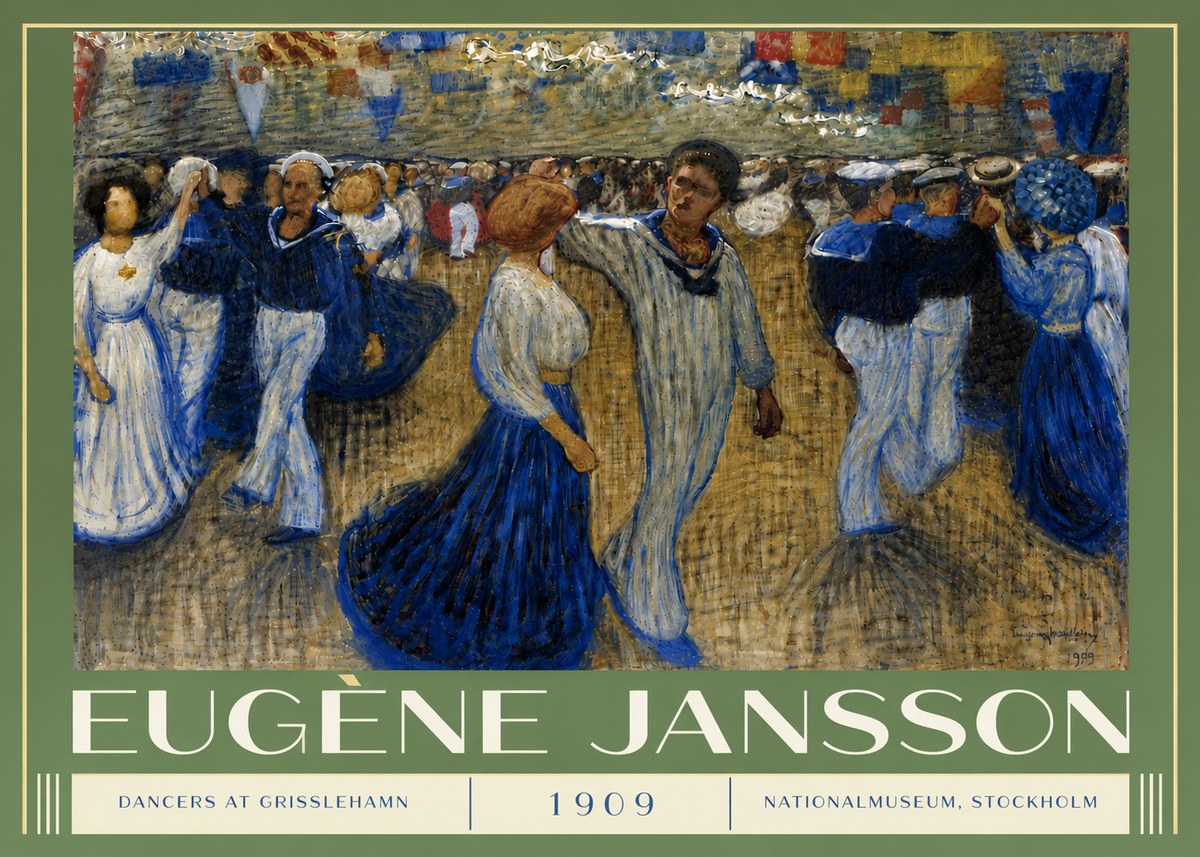 Eugène Jansson Dancers at Grisslehamn No5 - Plakat
