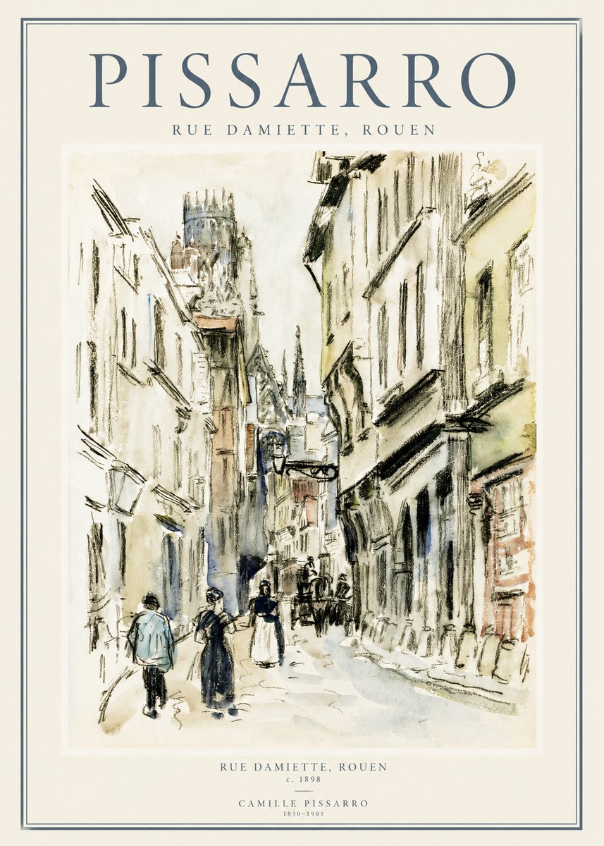 Pissarro Rue Damiette, Rouen No1 - Plakat