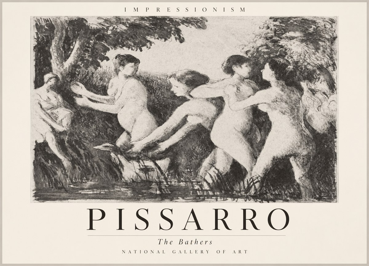 Pissarro The Bathers No2 - Plakat