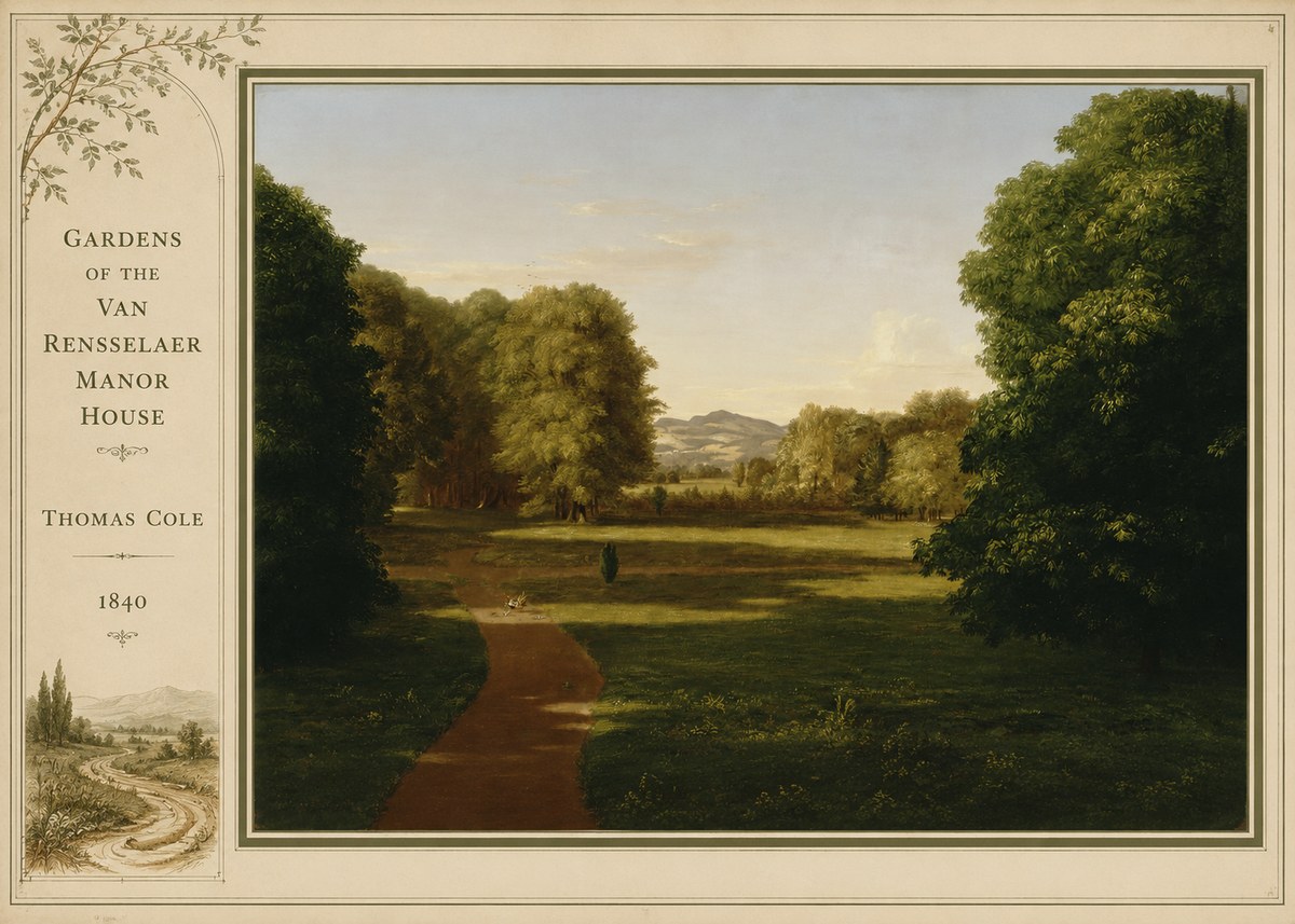 Thomas Cole Gardens of the Van Rensselaer Manor House No2 - Plakat