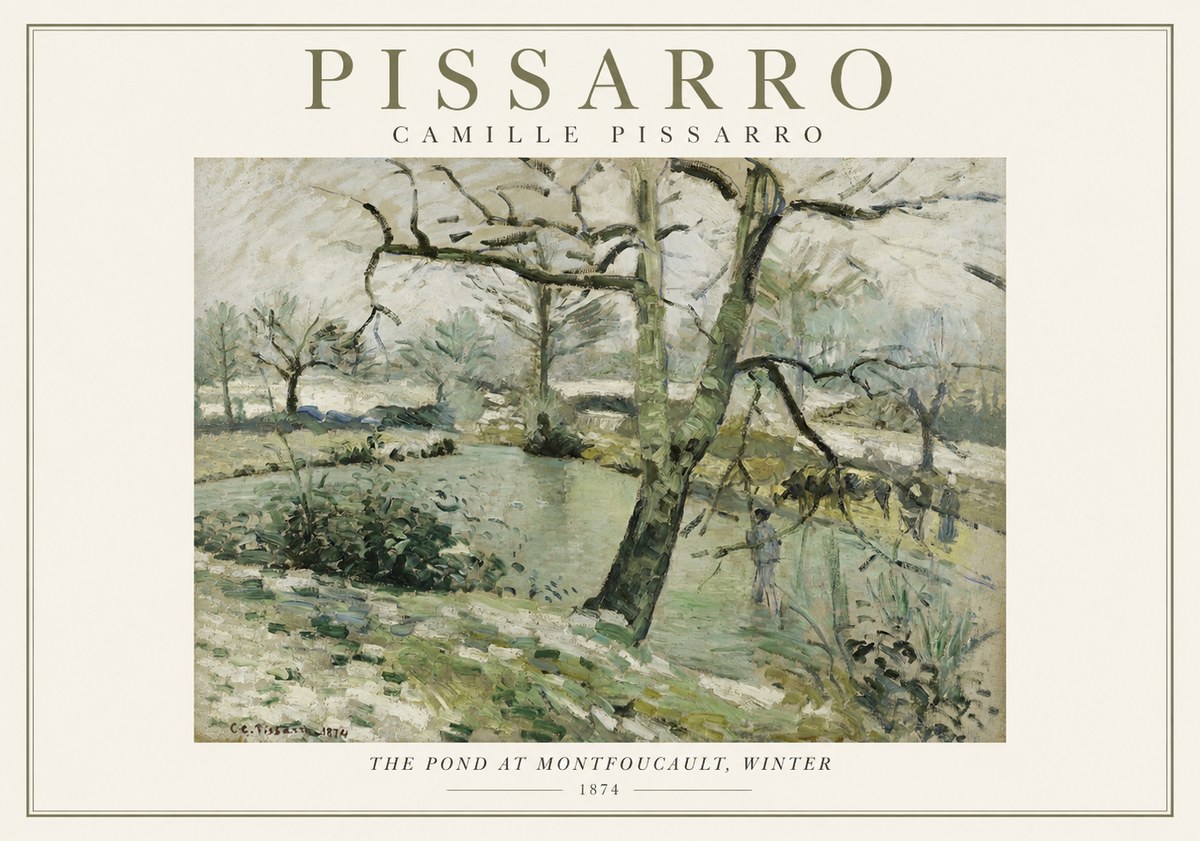 Pissarro The Pond at Montfoucault, Winter No1 - Plakat