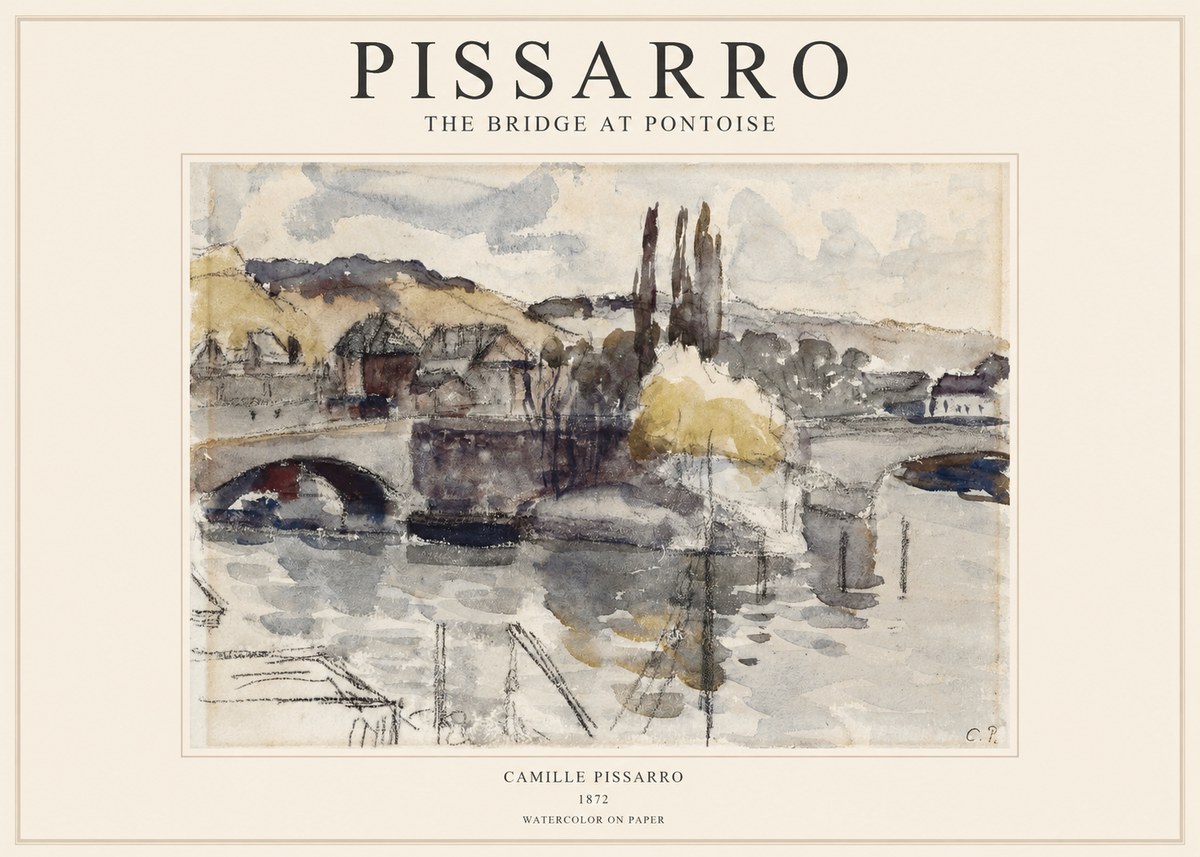 Pissarro The Bridge at Pontoise No1 - Plakat