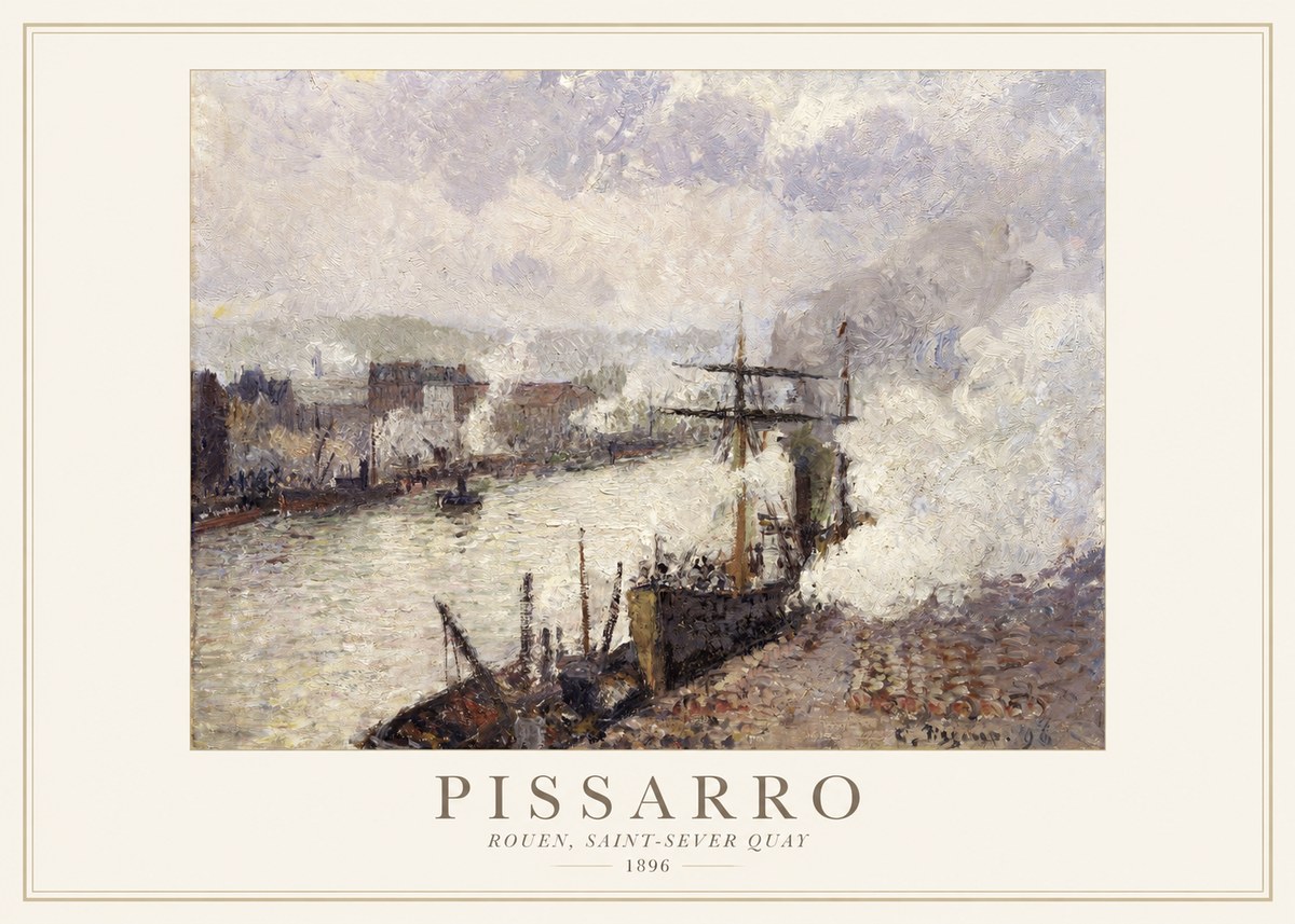 Pissarro Rouen, Saint-sever Quay No1 - Plakat