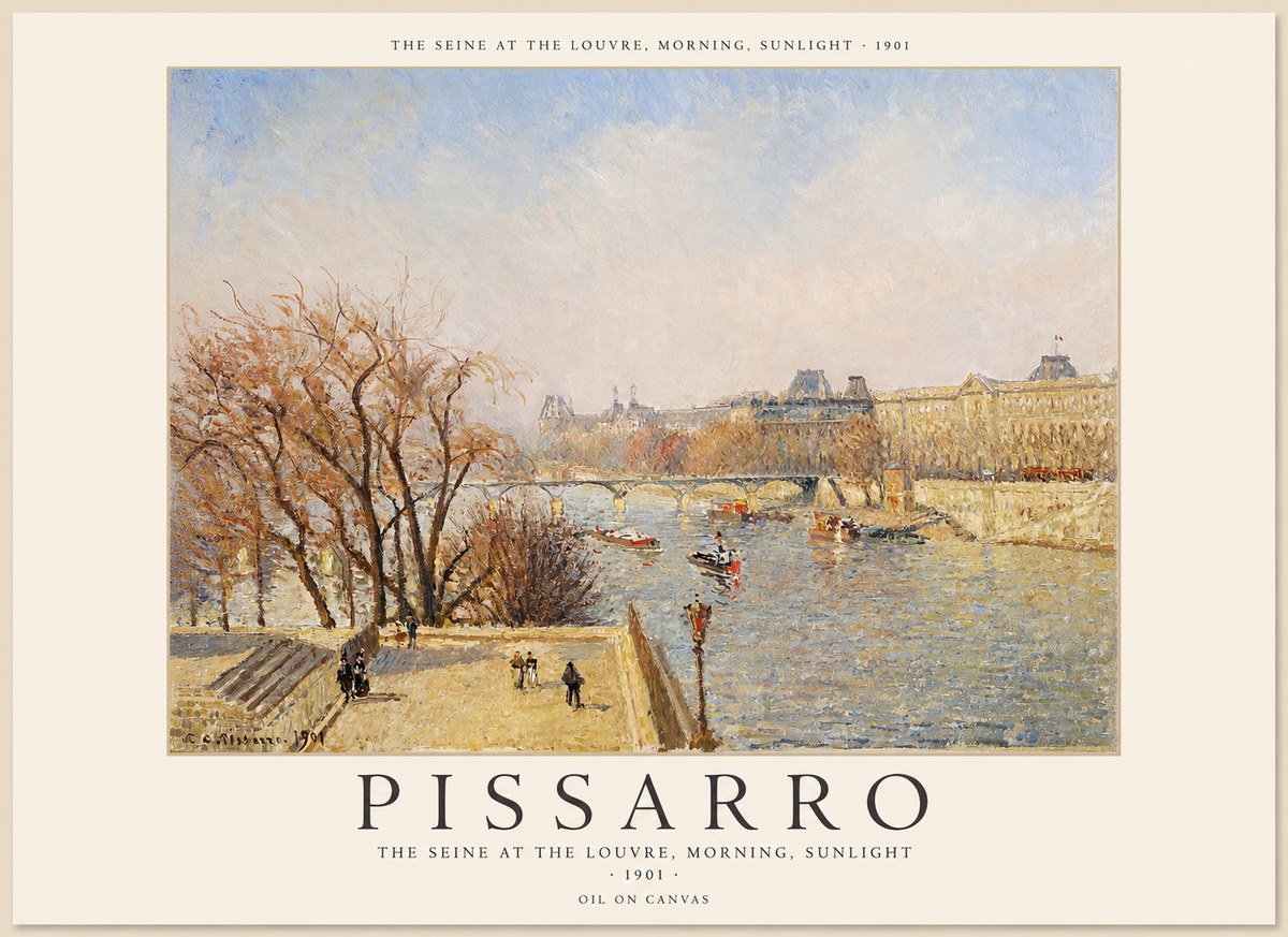 Pissarro The Seine at the Louvre, Morning, Sunlight - 1901 No1 - Plakat