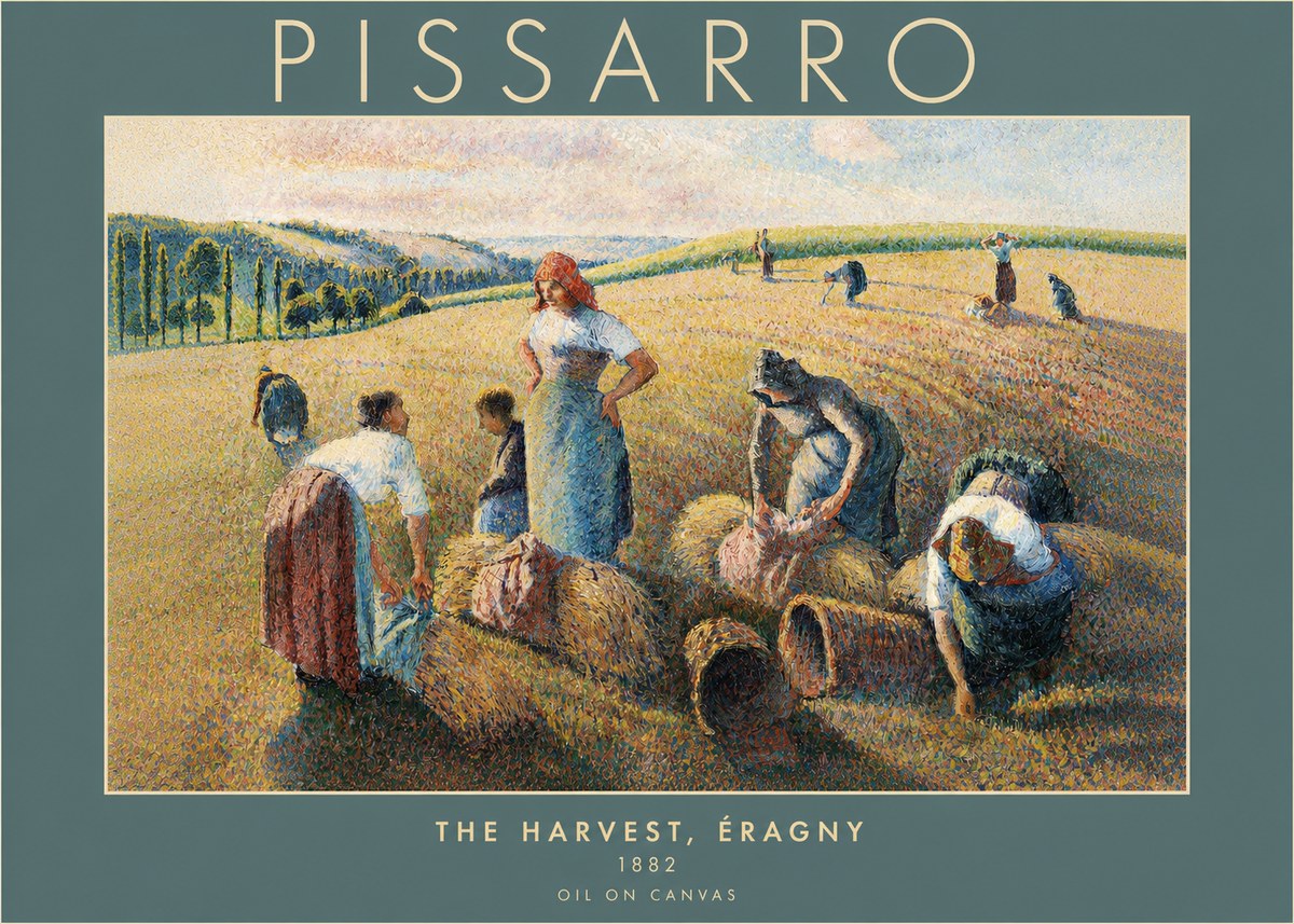 Pissarro The Harvest, Éragny No2 - Plakat