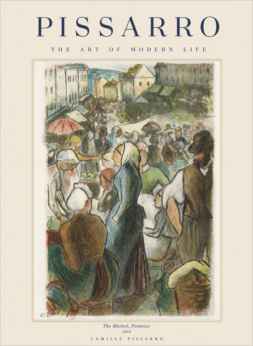 Pissarro The Market, Pontoise No1 - Plakat