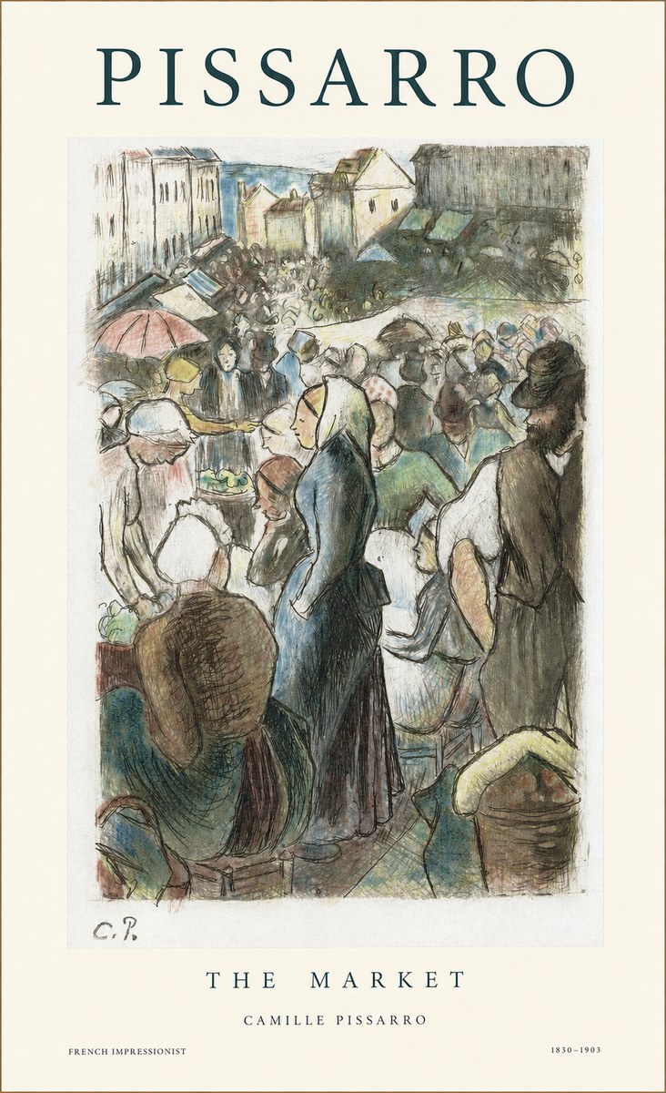 Pissarro The Market I No1 - Plakat