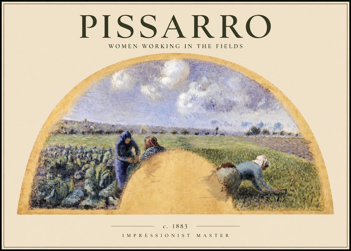 Pissarro Women Working in the Fields No2 - Plakat