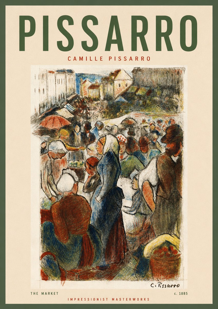 Pissarro The Market No2 - Plakat