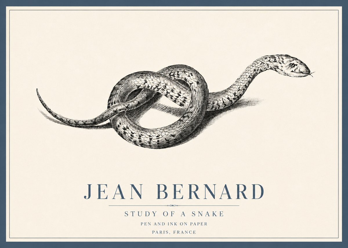 Jean Bernard Study of a Snake No4 - Plakat
