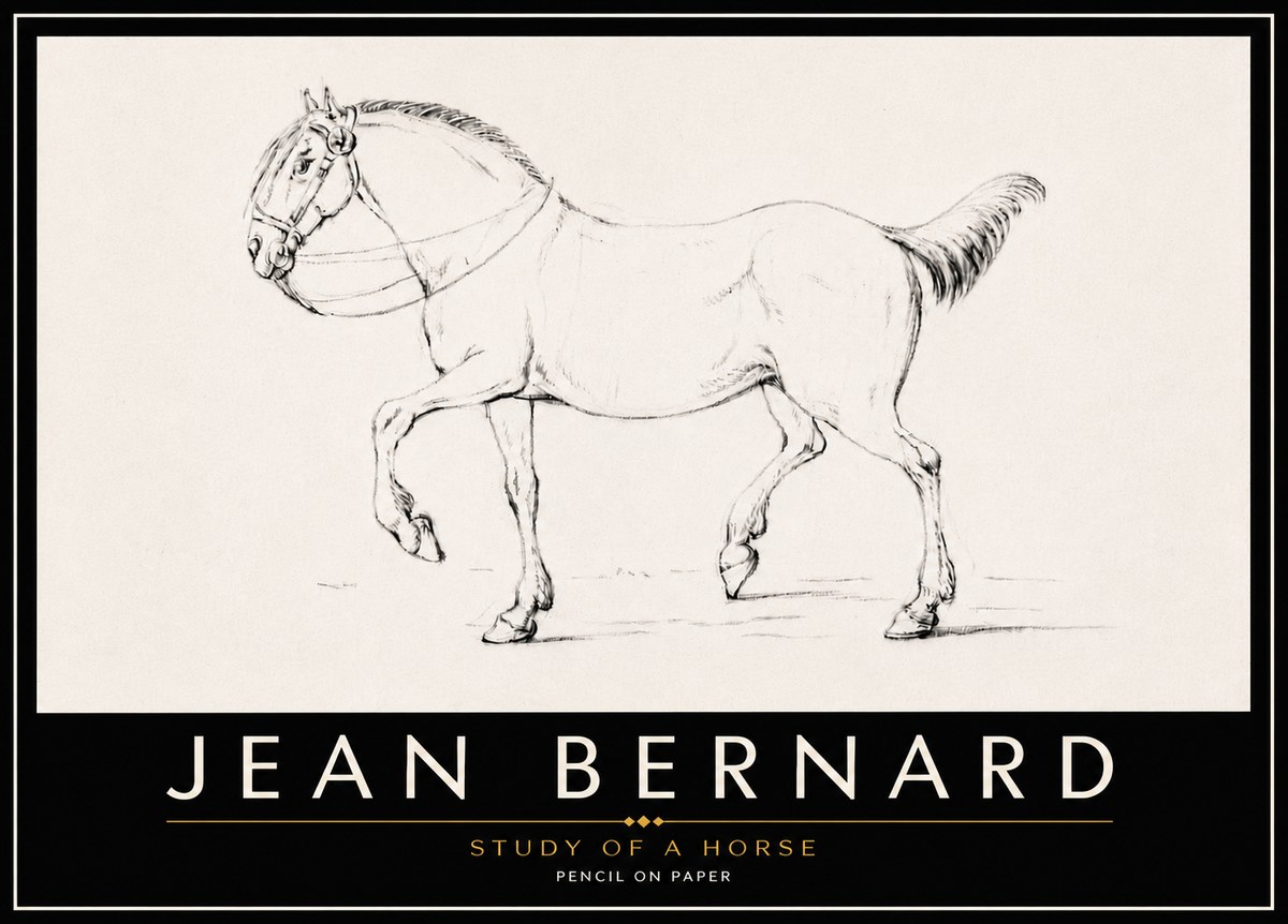 Jean Bernard Study of a Horse XVI No6 - Plakat
